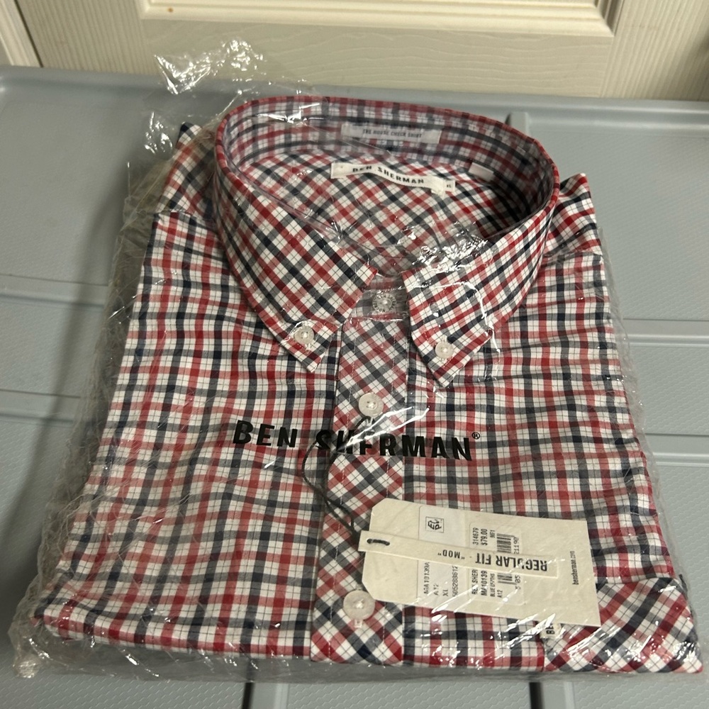Ben Sherman Men's THE HOUSE CHECK SHIRT BUTTON DOWN LONG SLEEVES